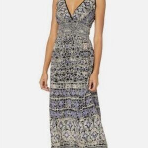 Angie Purple and Black Patterned Maxi Dress